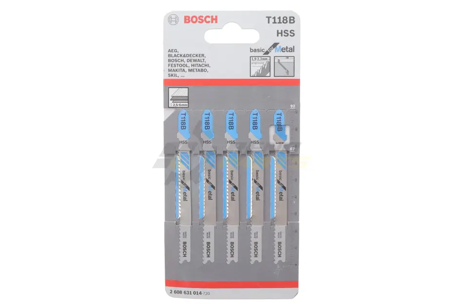 Полотно змінне для елетролобзиків T118B 5ШТ. BOSCH 2 608 631 014 (фото 1)