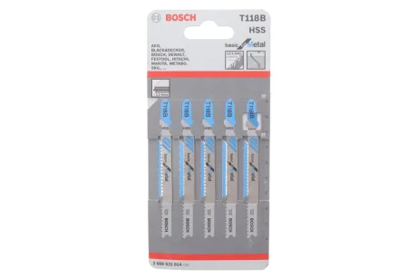 Полотно змінне для елетролобзиків T118B 5ШТ. BOSCH 2 608 631 014
