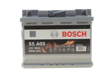 Акумулятор 12В/60Аг/680А/17,35кг BOSCH DSC_0 092 S5A 050