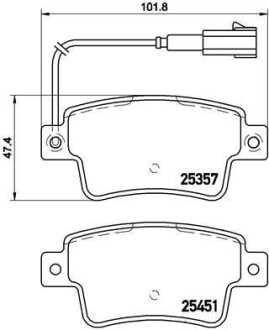 Комплект гальмівних колодок задніх BREMBO P23142