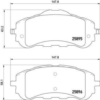 Гальмiвнi колодки дисковi BREMBO P61120 (фото 1)