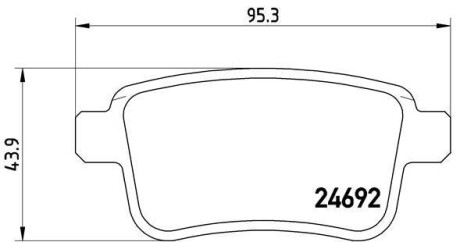 Колодки гальмівні дискові (комплект 4 шт) BREMBO P68043 (фото 1)