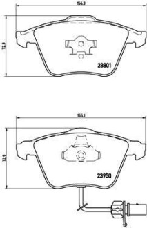 Гальмівні колодки дискові перед, Audi A4 1.6-3.2FSi/A6 III/A6 Quattro III 4.2 04- /T-5 BREMBO P 85 097 (фото 1)