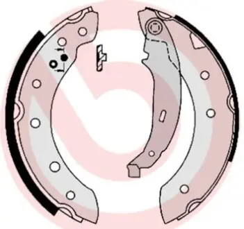 Комплект задних барабанных колодок Dacia Logan/Peugeot 106/206/Renault Clio/Laguna 1.2 98-07 BREMBO S 61 520