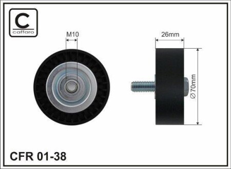 70x10x26 Ролик паска приводного BMW 1 (E81,E87) 1.6,1.8,2.0 04- CAFFARO 01-38