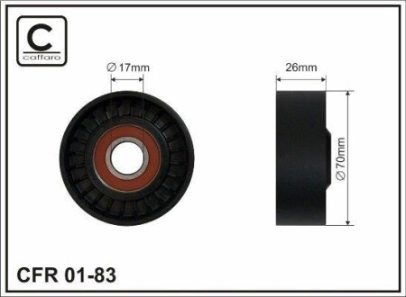 70x17x26 Ролик паска приводного Bmw E60/65/66 4.0/4.5i 01- CAFFARO 01-83