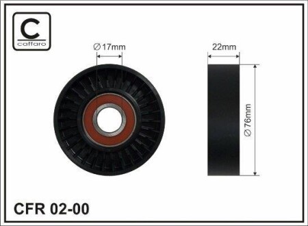 76x17x22 Ролик паска приводного DB W168/245 Vaneo CDI 97- CAFFARO 02-00