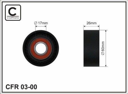 60x17x25 Ролик паска приводного Renault/Mitsubishi/Nissan/Opel/ CAFFARO 03-00