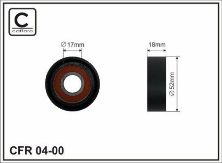 52x17x18 Ролик паска приводного Ford Mondeo/Transit 2.0DI 00- CAFFARO 04-00