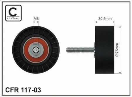 Ролик ремня приводного Ford Fiesta V, Mondeo III, IV, S-Max, Transit 1.8/2.0/2.3 00- CAFFARO 117-03