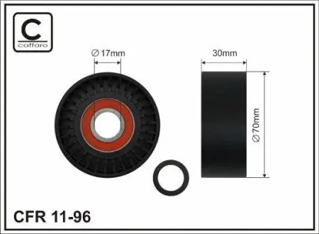 Ролик ременя привідного BMW 1 E81, 3 E90 3.0 09.06- CAFFARO 11-96