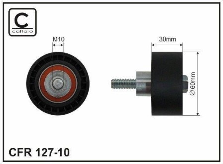 60x10x30 Ролик паска приводного CHERY A5 1.6 CAFFARO 127-10