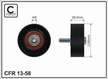 65x8x26,5 Ролик паска приводного PSA 3.0 24V96- CAFFARO 13-58