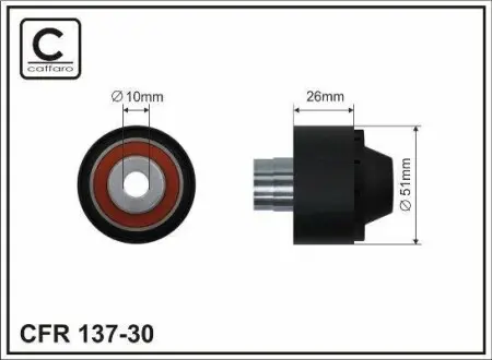 Ролик ременя привідного PSA/Ford 1.4 HDi/TDCi 1.6HDi 01- CAFFARO 137-30