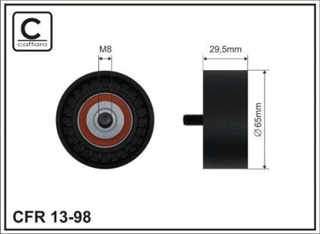 65x8x29,5 Ролик паска приводного DB Klasa E(W211) 2.2CDI/2.7CDI 02- CAFFARO 13-98