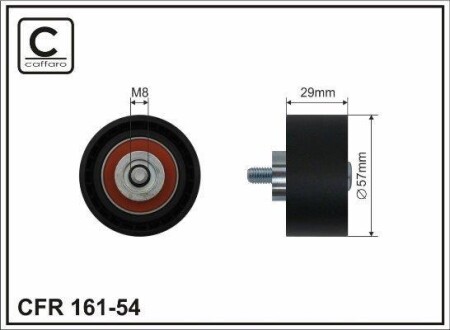 57x8x29 Ролик паска приводного Fiat/Alfa Romeo/Lancia Lybra 1.4-2.0 95- CAFFARO 161-54