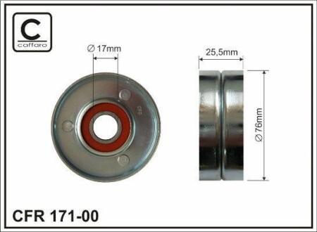 76x17x26 Ролик паска приводного Audi 2,4/2,7/2,6/2,8 Passat B5 CAFFARO 171-00