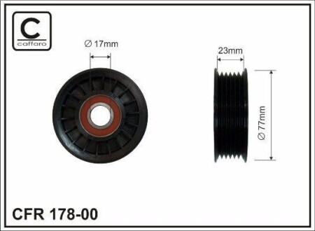 77x17x23 Ролик паска приводного Ford Focus II/C-MAX 1.8TDCi 11.04- CAFFARO 178-00