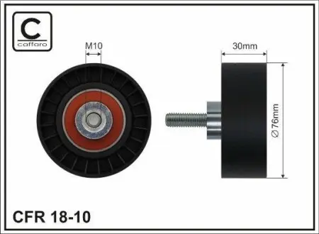 Ролик ременя привідного Ford Fiesta 00-, Focus II 1.8 DI/TDCi/TDDi 05- CAFFARO 18-10 (фото 1)