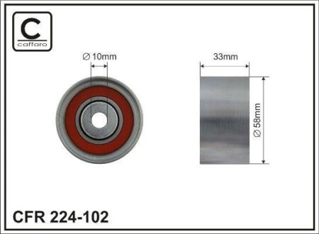 58x10x33 Ролик паска приводного Mazda 6 2.0DI 02- CAFFARO 224-102