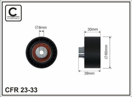 60x8x30 Ролик паска приводного Peugeot 206/307 1.6 (TU5JP4) 00- CAFFARO 23-33