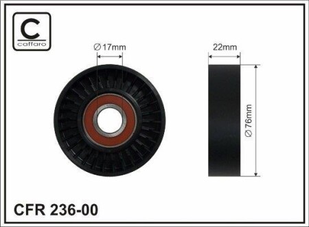 76x17x22 Ролик паска приводного DB A-klasa W168 Vaneo W414 CAFFARO 236-00