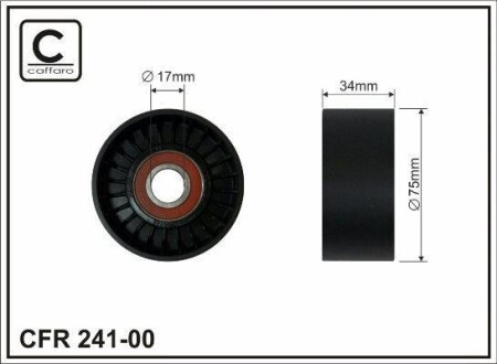 76x17x34 Ролик паска приводного VW Crafter 30-35 2.5TDi 06- CAFFARO 241-00