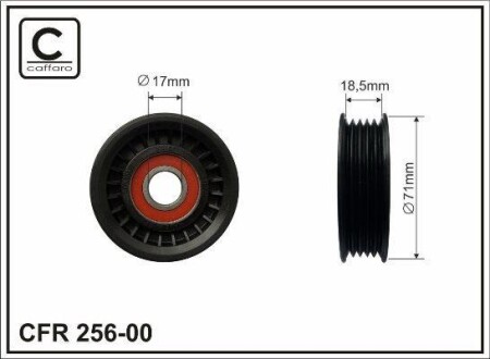 71x17x18 Ролик паска приводного Ford Mondeo 1.8TD 93-00 CAFFARO 256-00