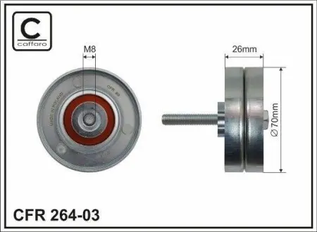 Ролик ременя привідного Mazda 3, 6, MPV/MX5, CX-7 1.8/2.0/2.3/2.5 02- CAFFARO 264-03
