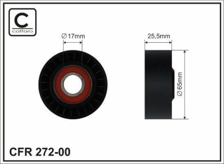 65x17x25,5 Ролик паска приводного Bmw 1 E81, 3 E90 2.0d/3.0d 09.04- CAFFARO 272-00