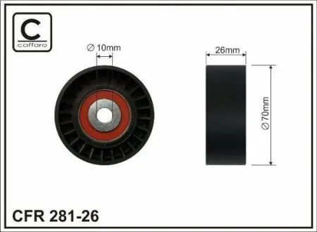 Ролик приводного ремня Ford Mondeo IV, S-MAX, GALAXY 2.2 TDCi 03.08- CAFFARO 281-26