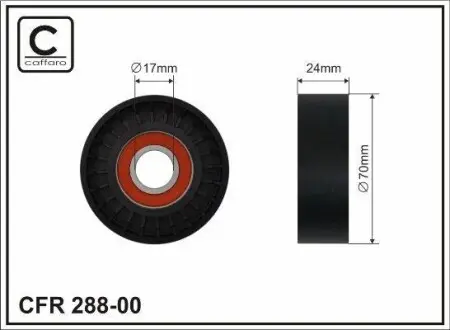 Ролик ременя привідного VW Eos, Golf V, Passat 2.0 TFSI 09.04- CAFFARO 288-00