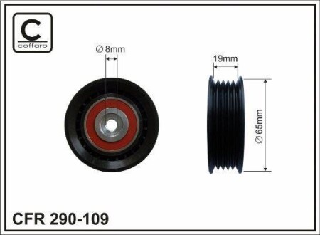 65x8x19,5 Ролик паска приводного DB Vaneo 1.7 CDI 02.02- CAFFARO 290-109