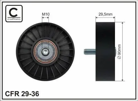 Ролик ременя привідного Chrysler 2,4-2,5-3,3 Ford Mondeo I (Gbp) 1.6 I 16V 93- CAFFARO 29-36