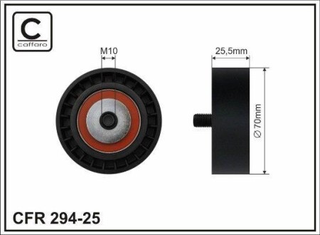 70x10x25 Ролик паска приводного Bmw E34/E36 1,8-2,5 91- CAFFARO 294-25