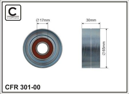 65,5x17x30 Ролик паска приводного Renault Megane II 1.9dCi 02- CAFFARO 301-00