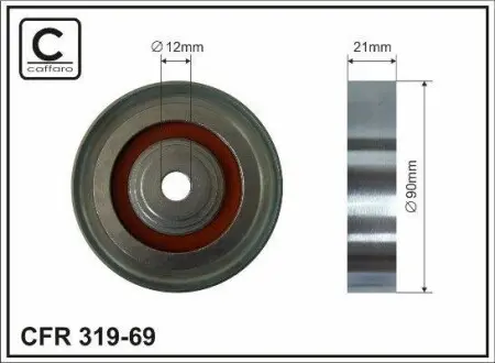 Ролик натяжника ГРМ Toyota Avensis, Avensis Verso, Carina E, Corolla 2.0D 04.92-11.08 CAFFARO 319-69