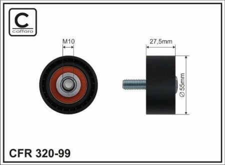 55x10x27,5 Ролик паска приводного Lada Priora, Kalina 1.4/1.6 10.04- CAFFARO 320-99