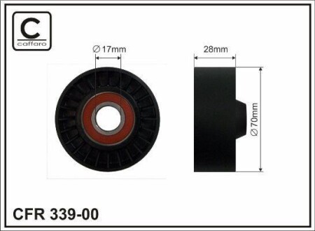 70x17x28 Ролик паска приводного Toyota Avensis sedan (T25) 03 - 08 CAFFARO 339-00