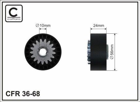 56x10x24 Ролик паска приводного Renault Kangoo 97-/Nissan Kubistar 03- CAFFARO 36-68