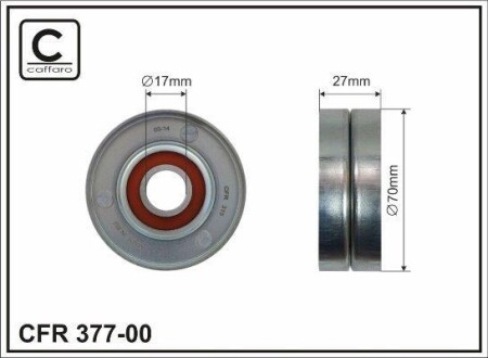 70x17x28 Ролик паска приводного Nissan Qashqa MR20DE 06- CAFFARO 377-00