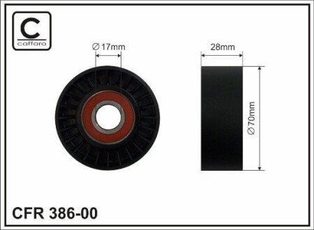 70x17x28 Ролик паска приводного BMW 1,6/2,0 04-13 CAFFARO 386-00