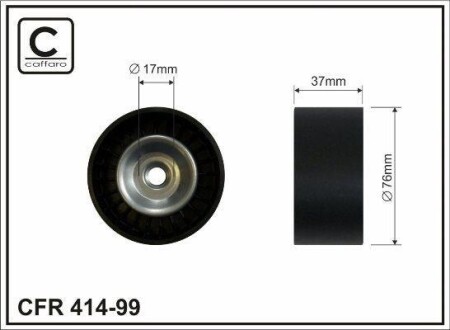 76x17x37 plastic Ролик паска приводного Honda Accord VII, Accord IV, Civic VIII, CR-V II, CR-V III, FR-V CAFFARO 414-99