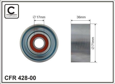 71x17x36 Ролик паска приводного Mazda 3, 5, 6, CX-7 2.0-2.2 CAFFARO 428-00