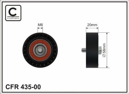 58x17x20 Ролик паска приводного VW Golf V, Jetta III, Tiguan, Passat 1.4TSI 11.05- CAFFARO 435-00