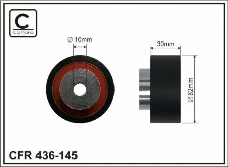 Ролик ремня приводного 62x10x30 Citroen C5,C8,JumperPeugeot 406,607,Boxer 2.0HDi, 2.2HDI/JTD 02.00- CAFFARO 436-145