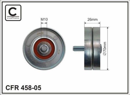 70x10x26 Ролик паска поліклинового Jeep Cherokee 2.5-2.8 CRD 4x4 01-08 CAFFARO 458-05