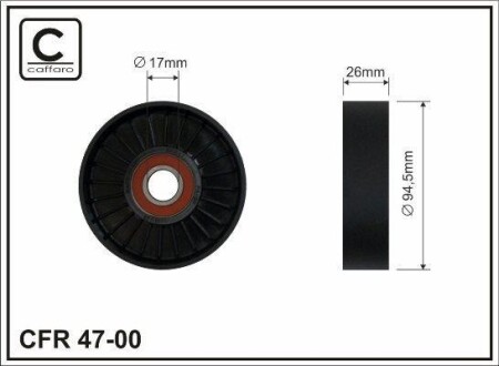 94,5x17x26 Ролик паска приводного W202/W210/W220/W140/W163 CAFFARO 47-00