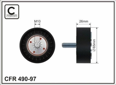 65x10x26 Ролик паска приводного Chevrolet Captiva, Cruze, Lacetti / Opel Antara 2.0 06- CAFFARO 490-97