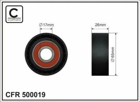 Ролик паска приводного 65x17x26 (великий) BMW X6 71 07- CAFFARO 500019